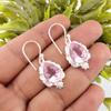 Морганит Драгоценный камень 925 Стерлинговое серебро Ювелирные изделия ручной работы Серьги-заявления 1,6" EE-163-5