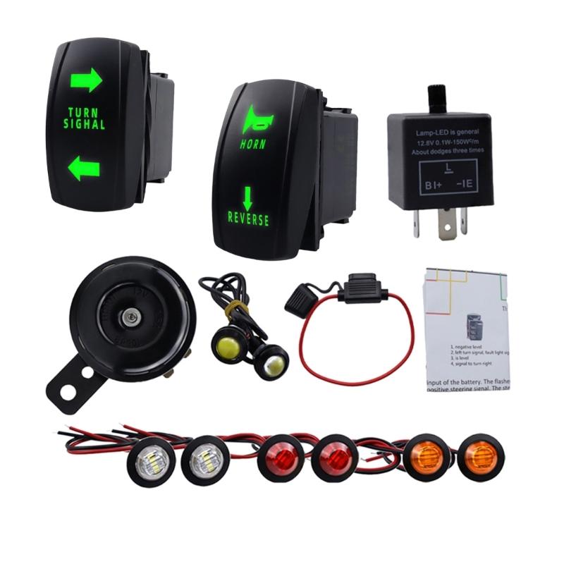 UTV ATV SXS Street Legal Kit with RockerTurn Signal Light Horn Hazard Switch her RelayFuse Line LED Lights
