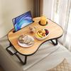 Подставка для ноутбука, настольная подставка для столовых приборов и ноутбука, прикроватный столик-поднос, поднос для завтрака в постель, столик для ноутбука с подстаканником и боковым ящиком