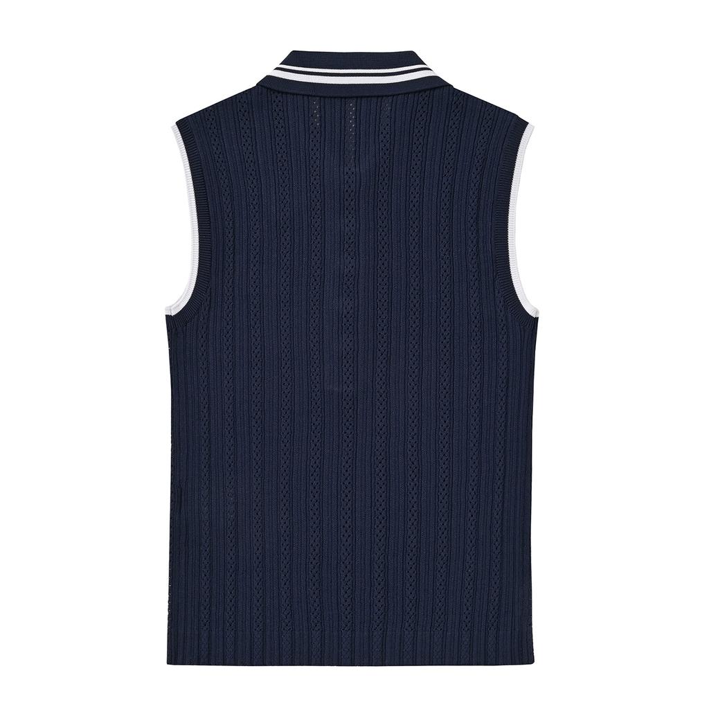 MARTINE GOLF Sleeveless Collar Sweater_Navy
