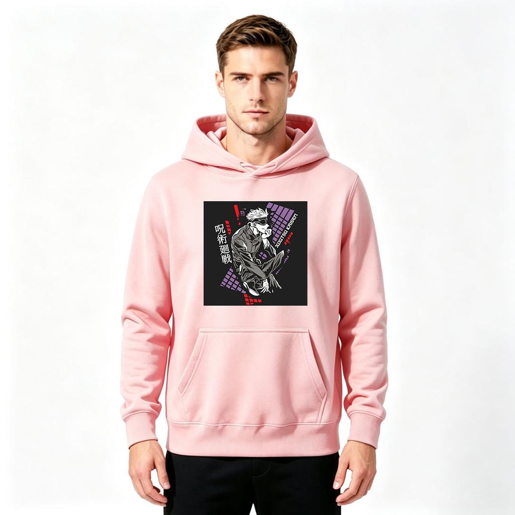 Men Jujutsu Kaisen Satoru Gojo Printed Long Sleeve Casual Pullover Hoodie Sweatshirt