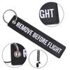 Remove Before Flights Key Chain Luggages Label Polyester Embroidery Chain Keychain For Aviations Gifts