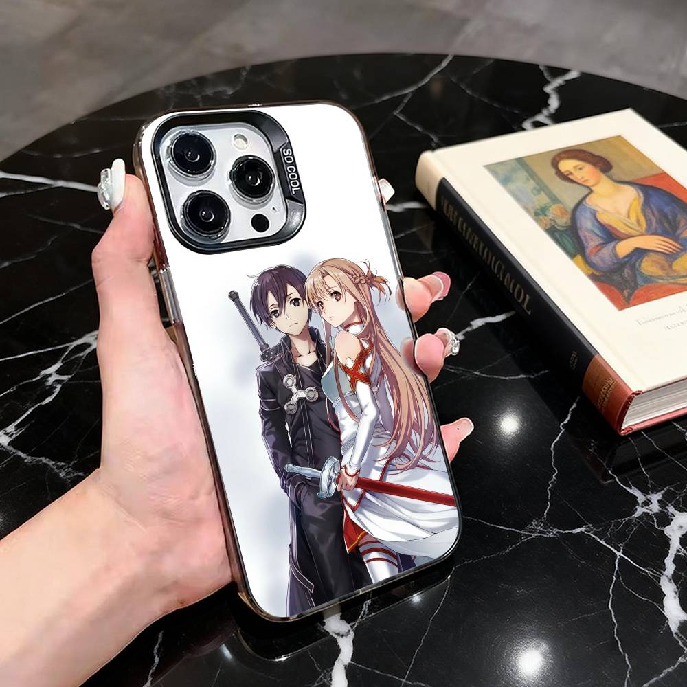 Чехол для телефона S-Sword Art O-Online-sao ANIME для iPhone 17,16,15,14,13,12,11 Plus,Pro Max,XS,Цветной Серебристый Покрытый Внутренний Чехол