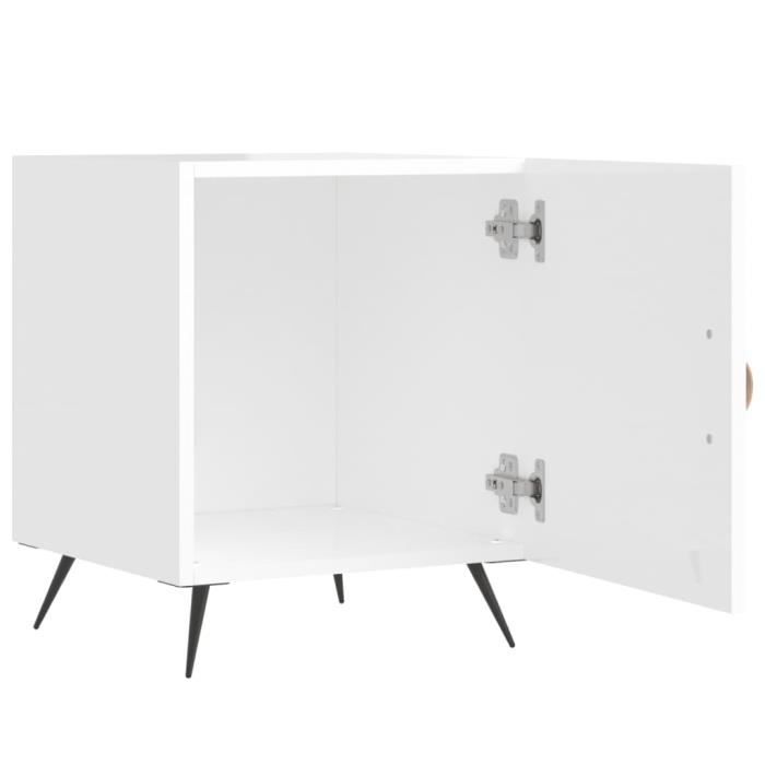 VidaXL Bedside Table High Gloss White 40x40x50 Cm Engineered Wood 827504