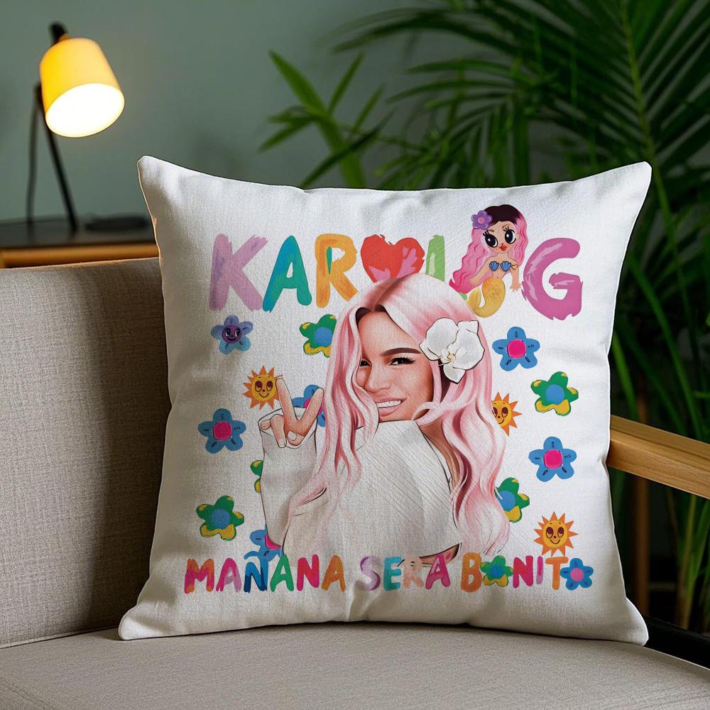Мультяшная Manana Sera K-Karol G Наволочка Мягкий Короткий Плюш Двусторонняя Печать Декор Дома Машинная Стирка Наволочка Подарок