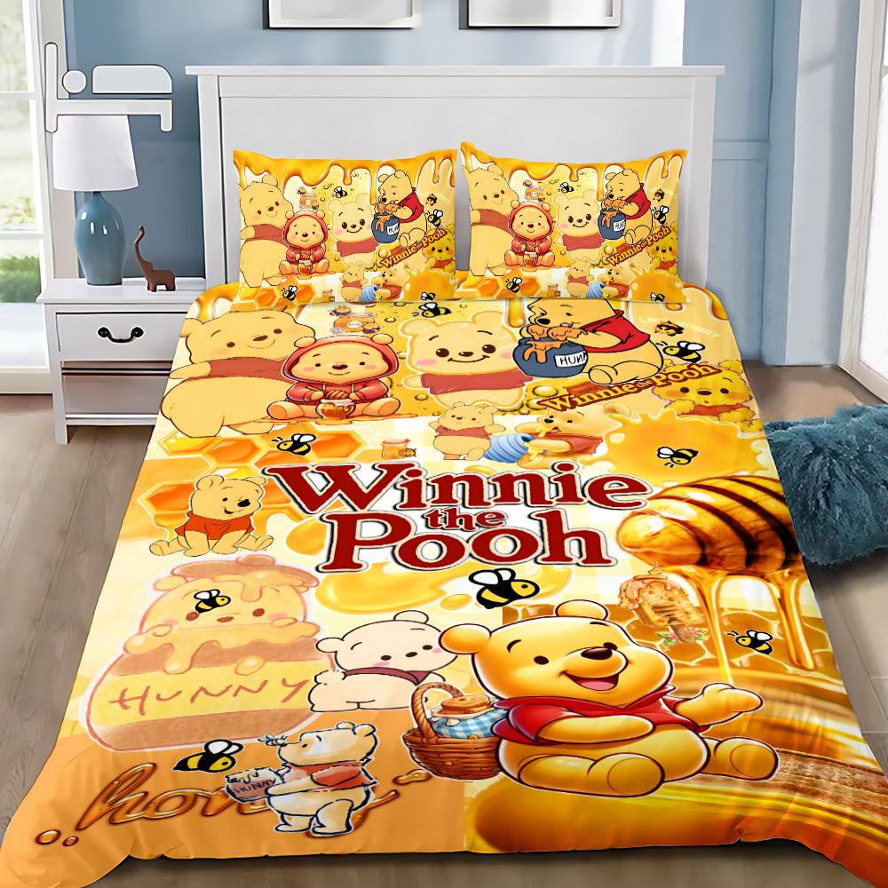 Winnie the Pooh Duvet Cover Pillowcase Adult Boy Girl Bedding Set Bedroom Decoration Children Gift Single Double Large