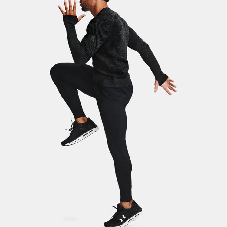 Under Armour IntelliKnit Phantom 2.0 Бесшовный топ для фитнеса с круглым вырезом и длинными рукавами, мужские топы, черные 1354397-003