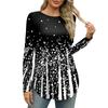 Womens Long Sleeve Round Neck Shirts Side Split Basic Loose Tunic Tops Floral Print  Casual Shirts T-Shirts Women’s