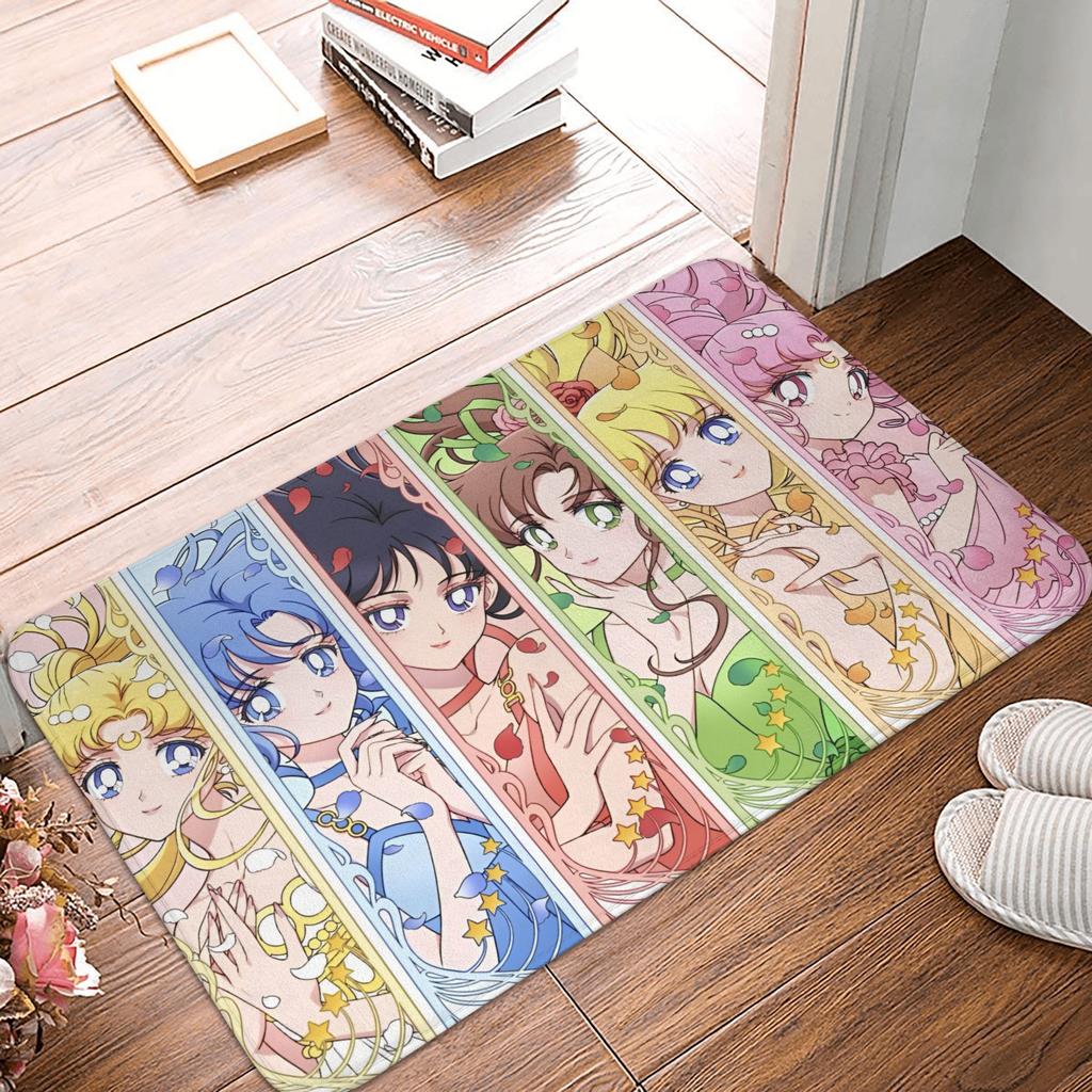 Anime Sailors Moons Luna Cat Doormat Non-Slip Entrance Bath Kitchen Floor Door Mat Bedroom Balcony Carpet Rug