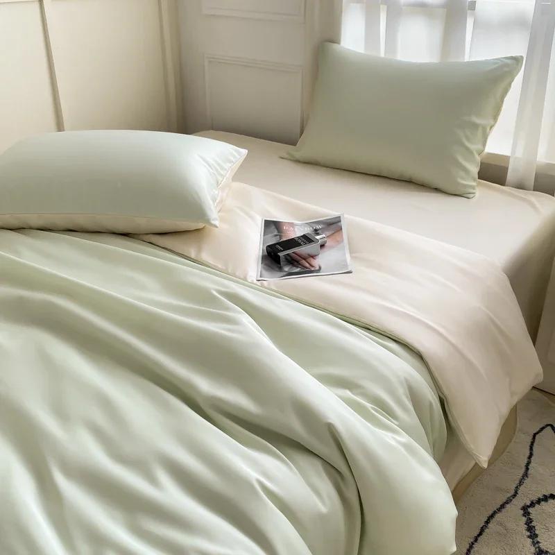 Nordic Bed Linen 100% Cotton Bedding Set with Sheet Duvet Cover Pillowcase Single Couple Bedsheet King Queen Double Twin Size