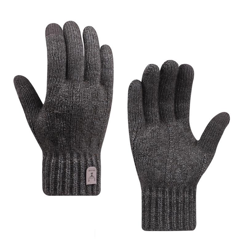 Latest Men's Warm Gloves Winter Touch Screen Plus Fleece Gloves Cold Warm Wool Knitted Gloves