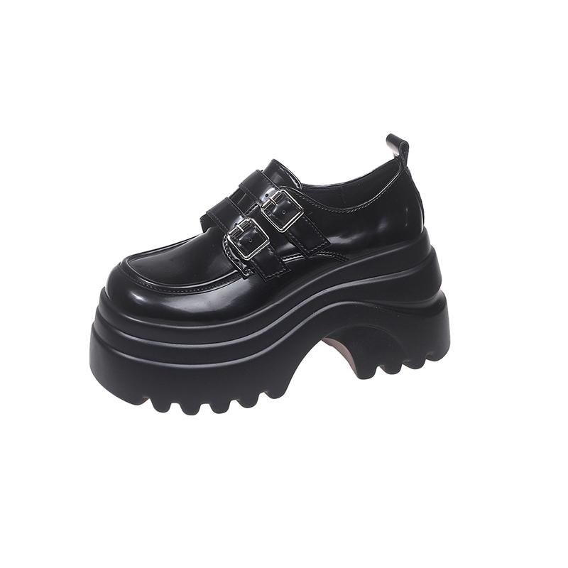 Мода Новинка 2025 Осень 8 см Высокий каблук Повседневная кожаная обувь Женские массивные лоферы Удобные туфли-лодочки Высокая платформа Обувь для ходьбы Женская