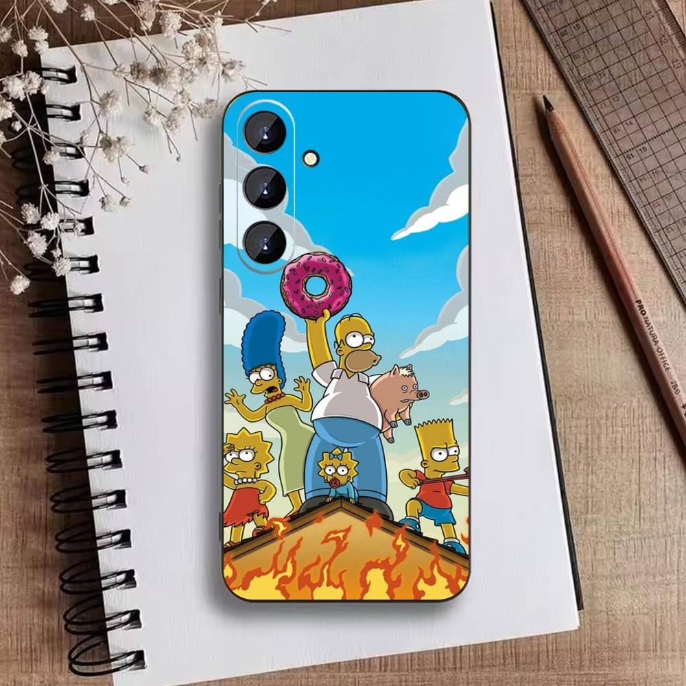 Мультяшный чехол для телефона The D-Simpsons для Samsung Galaxy A73,A21s,A22,A31,A52,A53,A71,A41 Мягкий черный корпус