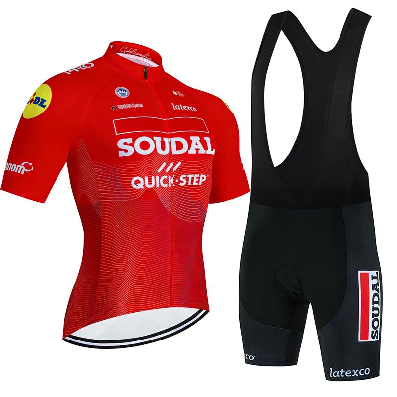 Soudal Quick Step 2026 Комплект Велосипедной Одежды Джерси с Коротким Рукавом Мужской MTB Maillot Ciclismo Велосипедные Гонки Велосипедные Шорты с Подтяжками Комплект