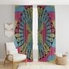 Beautiful Indian Bohemian Psychedelic Hippie Tie Dye Window Curtain Panels for Bedroom, Living, Balcony (Tie Dye Peacock)