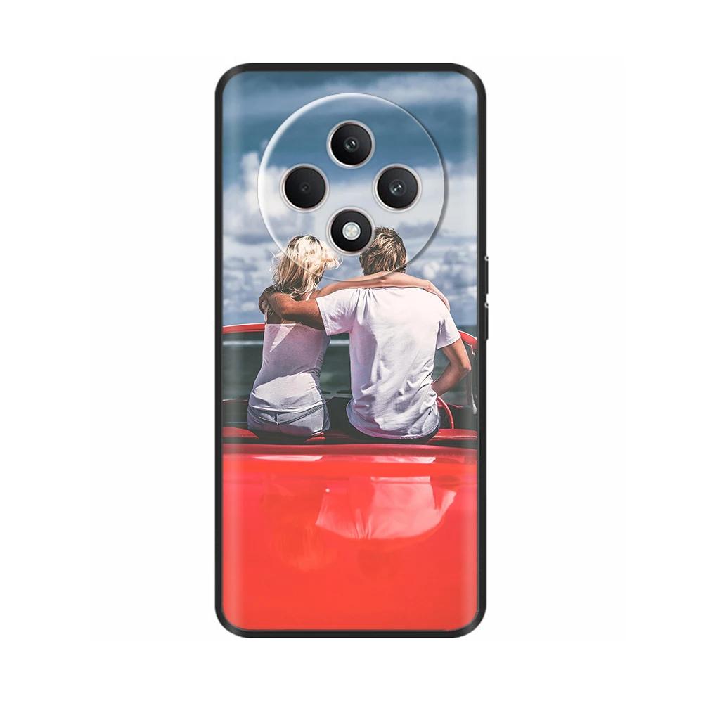 Чехол для Oppo Reno12 F CPH2687 Чехол Милое Сердечко Мягкий Черный Силикон Защитные Чехлы для Reno 12F Reno12F 5G 2024 Fundas