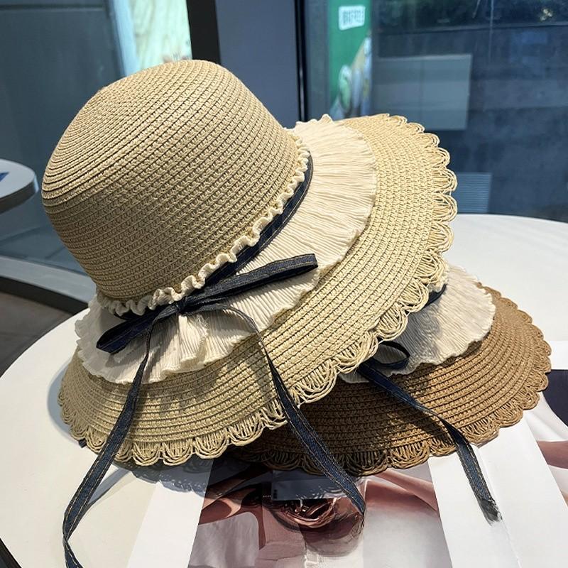 Butterfly Bow Sun Hat For Beach Vacation With Wide Brim And Breathable Material