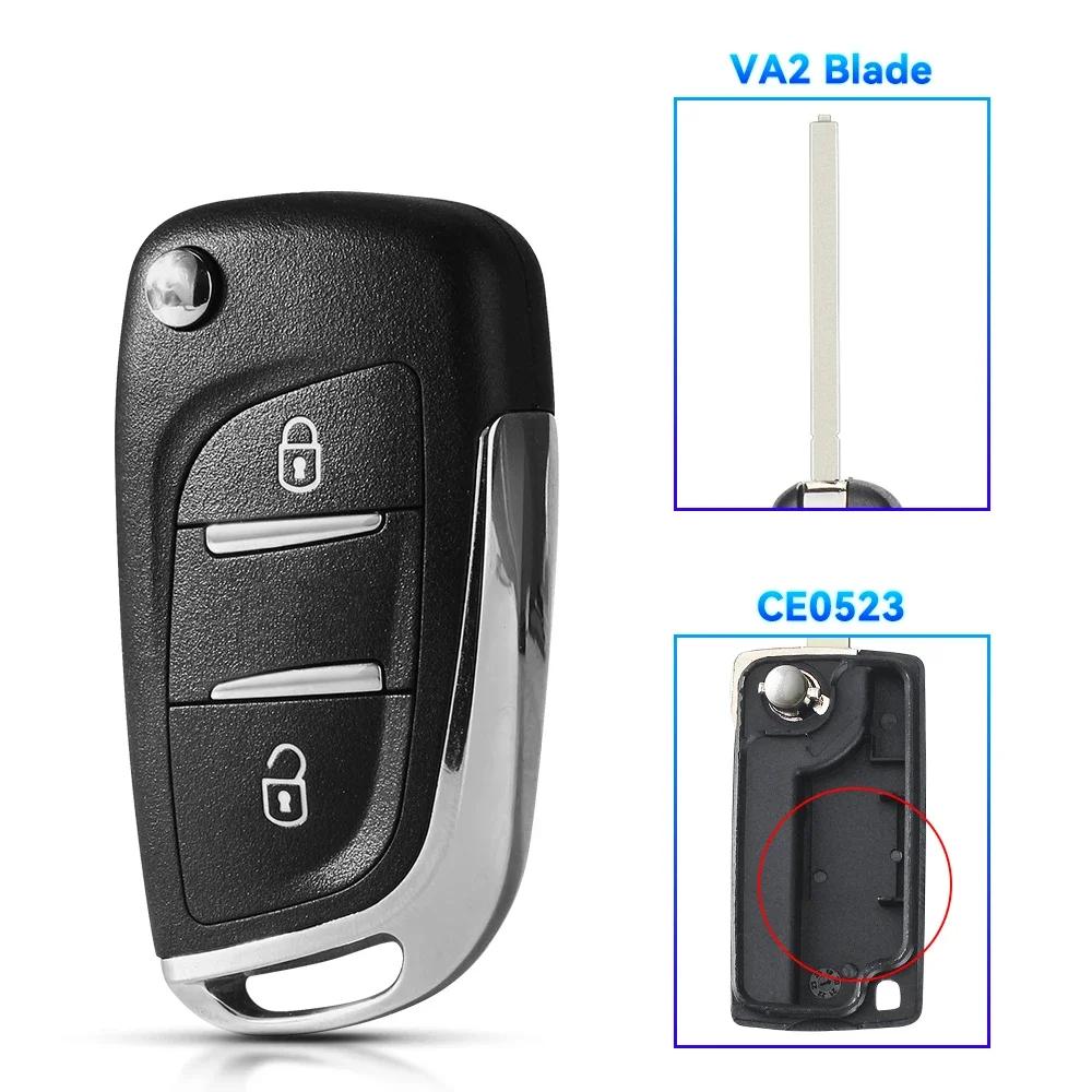 KEYYOU НОВЫЙ Для Peugeot 107 207 307 407 306 308 408 508 3008 4008 Partner CE0523 CE0536 Модифицированный Флип-пульт Брелок для ключа автомобиля