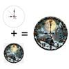 25x25cm Wood Wall Clock that Incorporates a Small Mirror