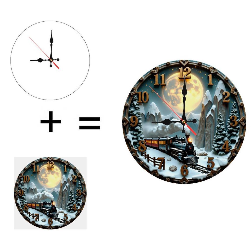 25x25cm Wood Wall Clock that Incorporates a Small Mirror