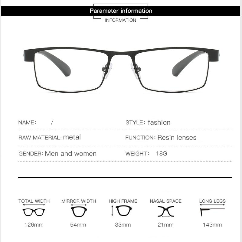 Rooftrellen Metal Frame Men Reading Glasses Vintage Business Hyperopia Eyewear Male Reading Eyeglasses +100 +150 +200 To +400