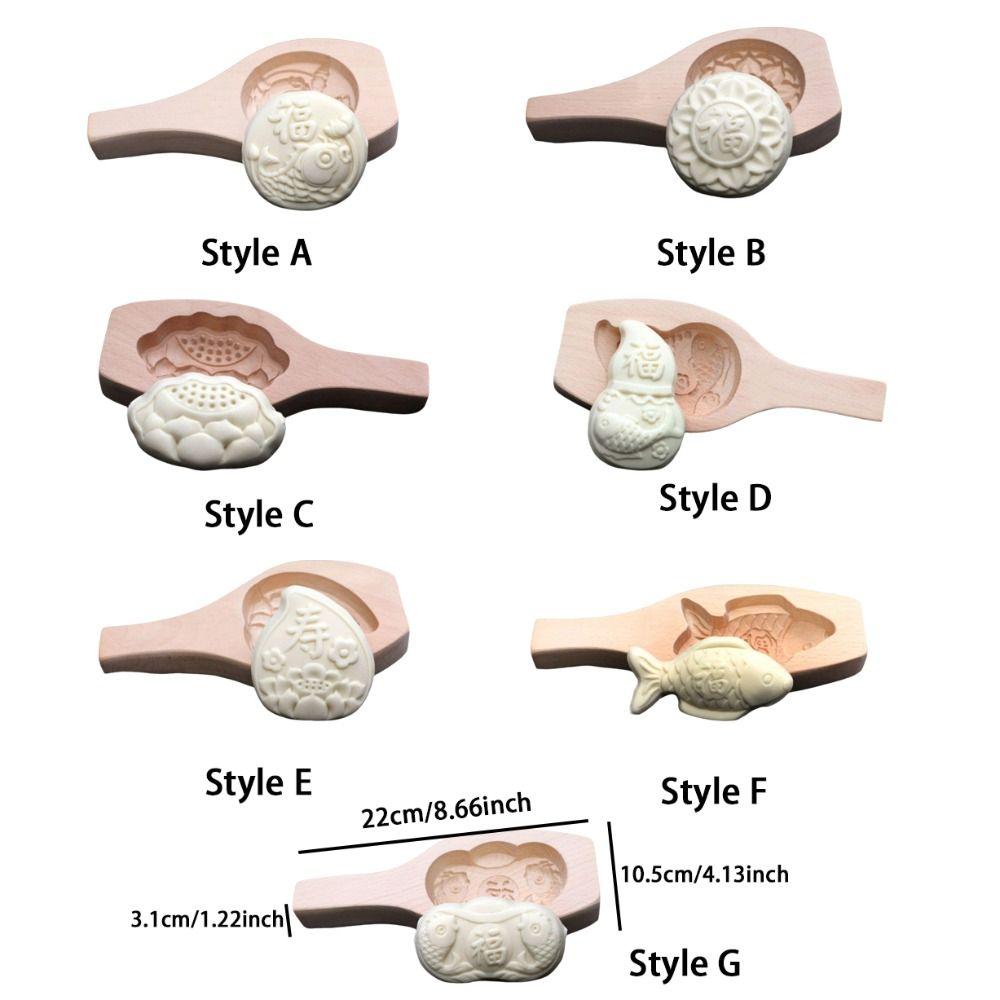 Manual Wood Baozi Mold 3D Mooncake Molds Mung Bean Cake Mold Steamed Bread Mold  Mid-autumn