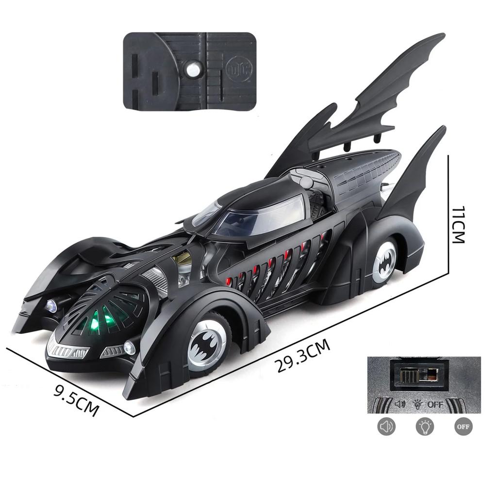 1/24 Classic Movie Car 1995 Batmobile Alloy Concept Bat Sports Car Model Metal Racing Vehicle Car Model Sound Light Kid Toy Gift