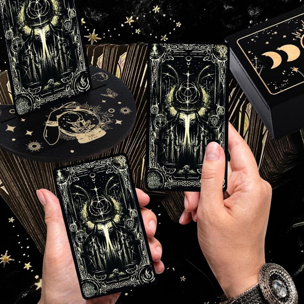 Коробка для хранения игровых карт Таро, деревянный футляр для карт Таро с держателем для карт, переносной контейнер для карт, коробка для астрологических безделушек
