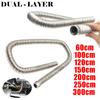 60cm-300cm 22/24mm Dual-layer Heater Exhaust Pipe Parking Heater Fuel Tank Exhaust Pipe Air Heater Tank For Car Air Diesels Heate