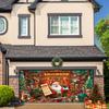 One vibrant Santa Claus gift garage door decoration backdrop large-scale outdoor Christmas decorationZL