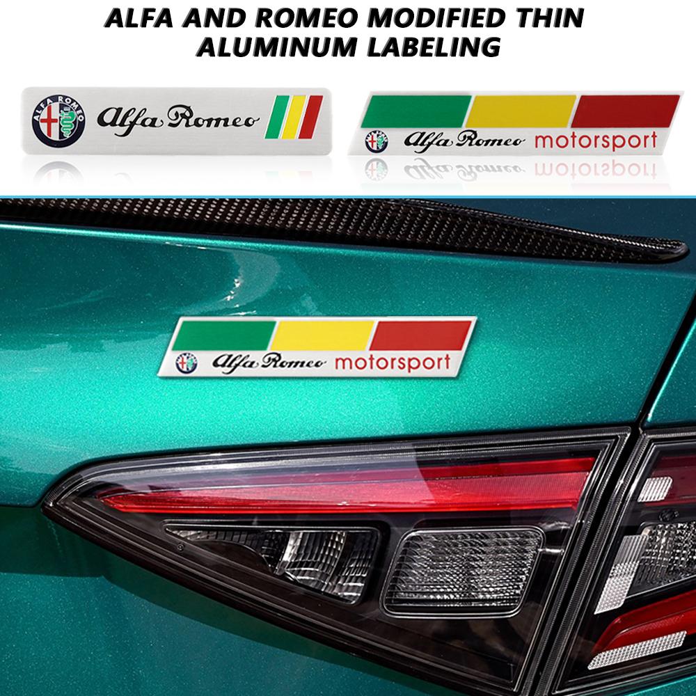 Car Stickers For Alfa Romeo 3D Metal Car Decor Emblem Fender Sticker Rear Trunk Badge Decal For Alfa Romeo Giulia Stelvio Giulie