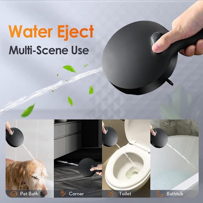 9-Function Chrome Modern High Pressure Shower Head Set Handheld Shower Hose Holder Easy Wall-Mounted Installation 3-Year