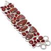 Noreena Jasper, Garnet Gemstone Handmade 925 Silver Bracelet 7-8" JCB353-1