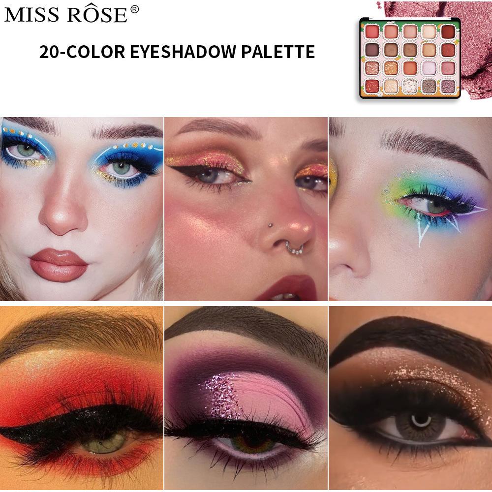 MISS ROSE 20-в-1 Изысканные блестящие тени для век с бриллиантами и звездами для девочек, водостойкие сексуальные тени для век