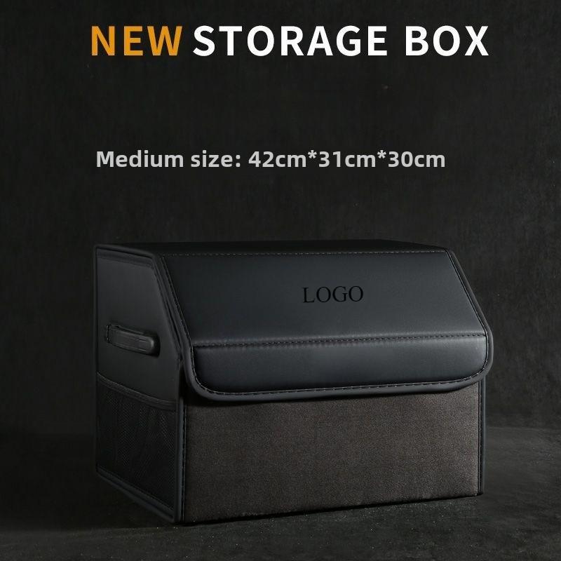 Car Large Capacity Storage Box Trunk Multifunctional Folding Leather Material Storage Box Suitable for Polestar 1 2 3 4
