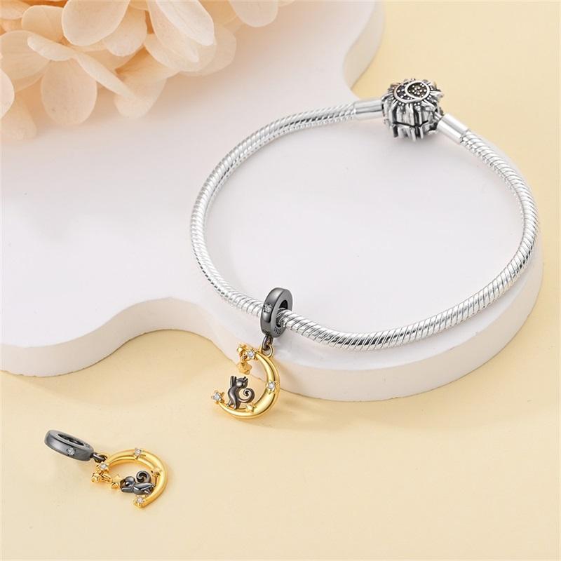 Милая серия «Кошка и собака» Медные шармы «Луна», «Бабочка», «Отпечаток лапы» 3 мм Сделай сам Изготовление изящных ювелирных изделий Подарки