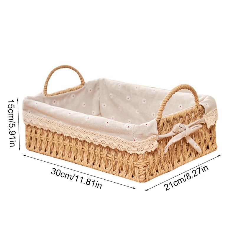 1 шт. с подкладкой практичная ручная плетеная современная корзина для хранения простота настольного хранения кружево ротанг