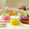 1Pc Simulated Potted Plant Souvenir Plush Home Decoration Plush Holiday Gifts Tulip Yarn Sunflower
