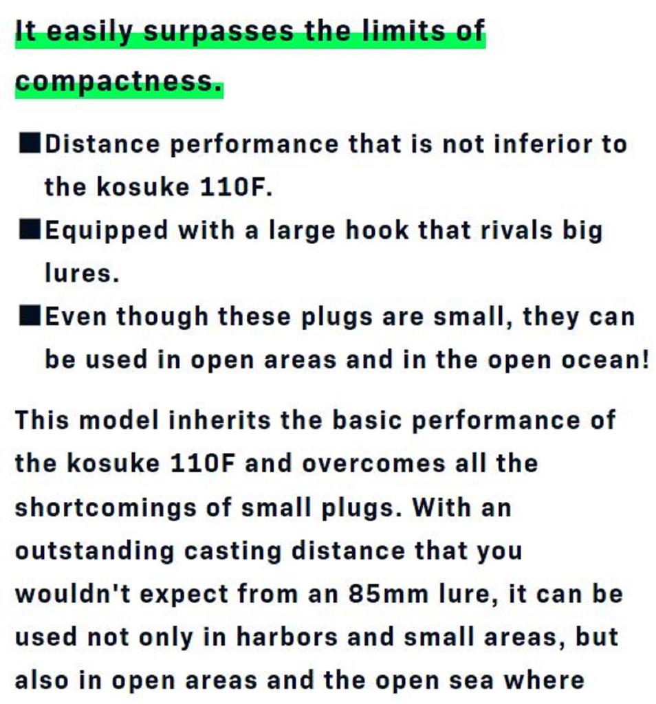 Sale Ima Kosuke 85F Floating Lure 012 (8773)