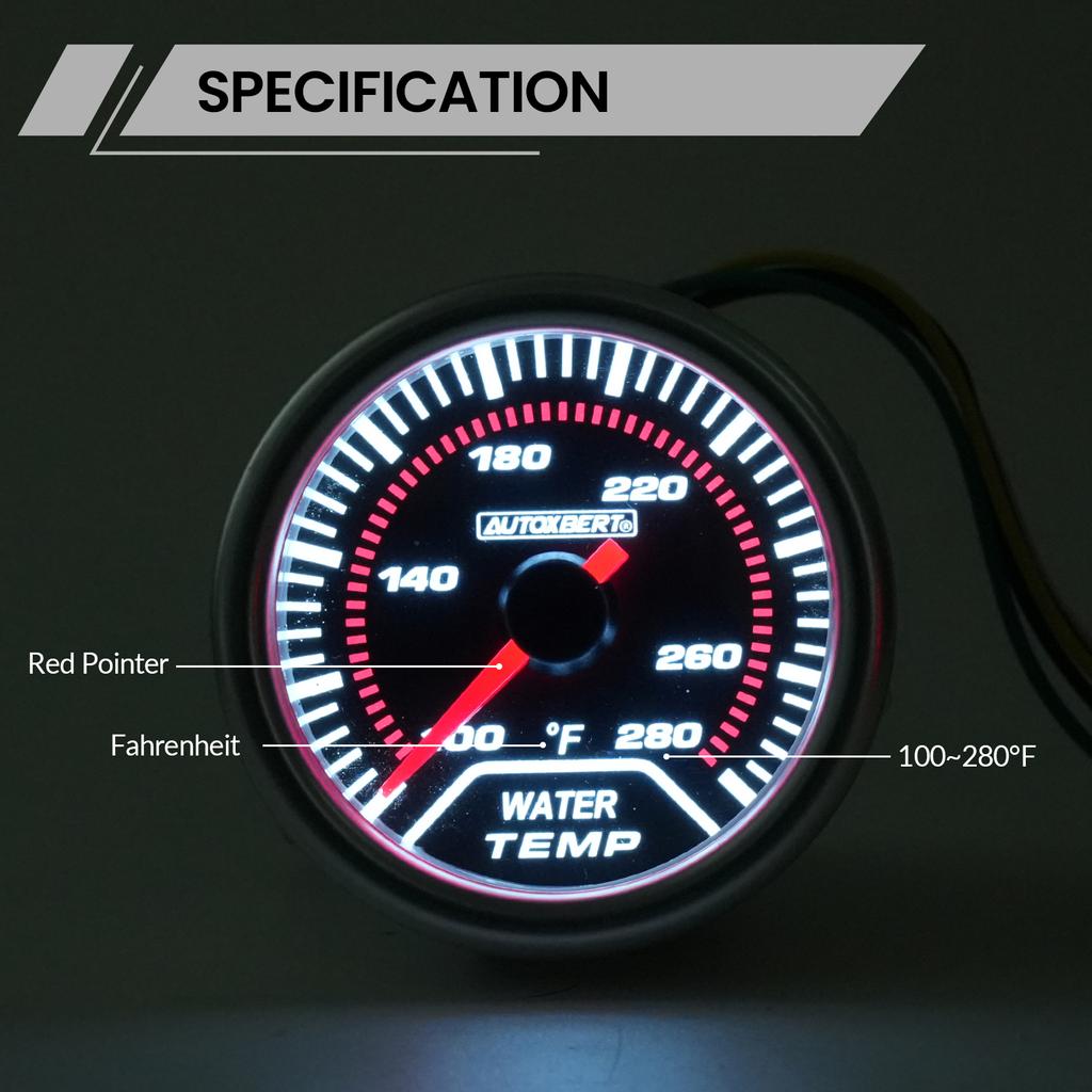 2" 52 мм датчик температуры воды 100-280℉ измеритель температуры воды светодиодная подсветка с датчиком 1/8" NPT для автомобиля лодки морского грузовика универсальный