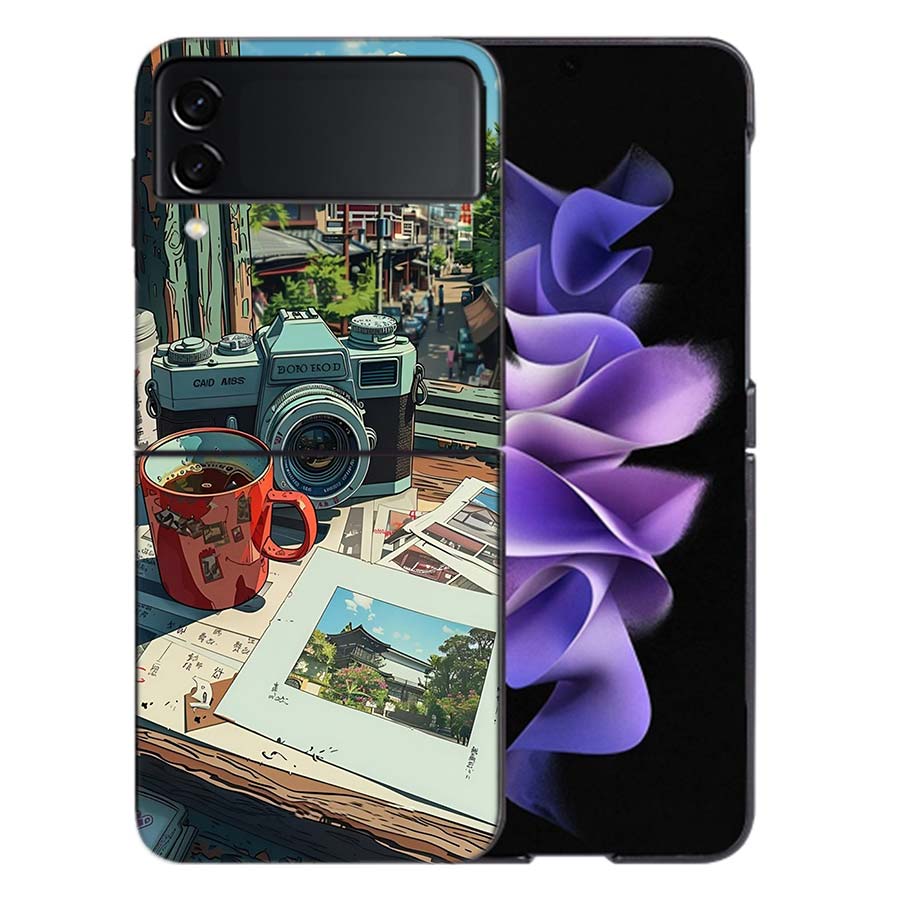 Чехол с камерой и сувенирами с пейзажем для Samsung Z Flip7 6 Galaxy Case Ударопрочный Z Flip5 Z Flip3 4 5G Жесткая крышка Телефон TPU