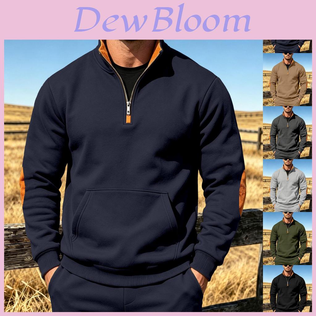 Autumn Winter Mens Fashion Casual Hoodie With Colorblock Patches And Zipper For Streetwear Style