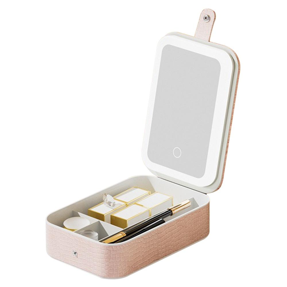 С зеркалом косметичка со светодиодной подсветкой набор для красоты для хранения простой косметический кейс аксессуары для туалетного столика