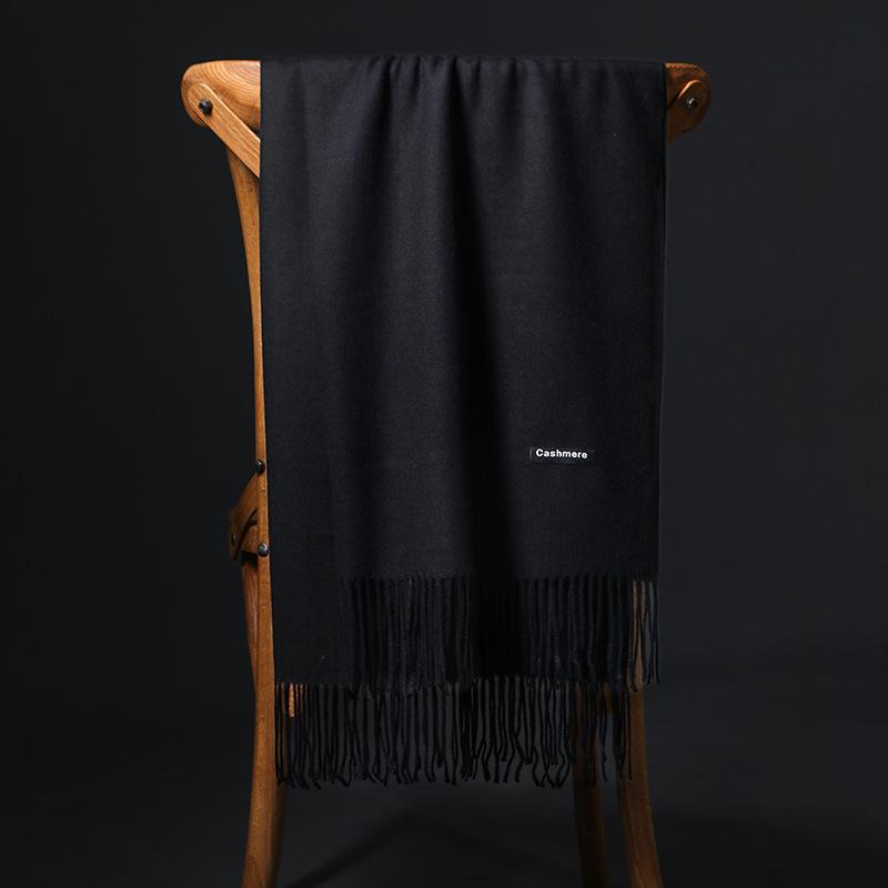 Spring And Autumn Winter New Scarf Women'S Tassel Imitation Cashmere Versatile Solid Color Scarf Dual Purpose Student Long Style Thickened