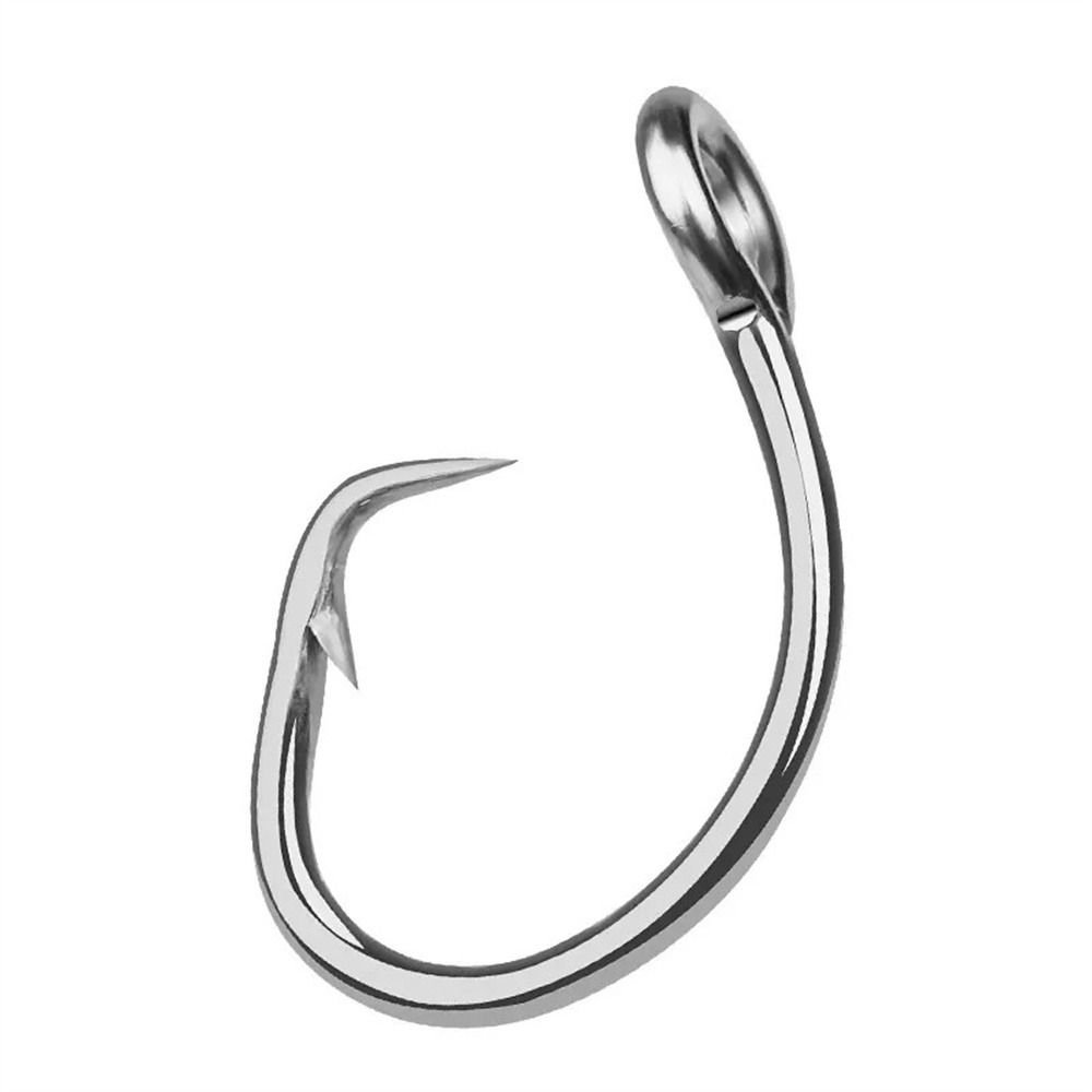 5pcs Stainless Steel Giant Fishing Hook 11/0#-16/0# Big Game Fishhook Tuna Hook  Boat/Ocean