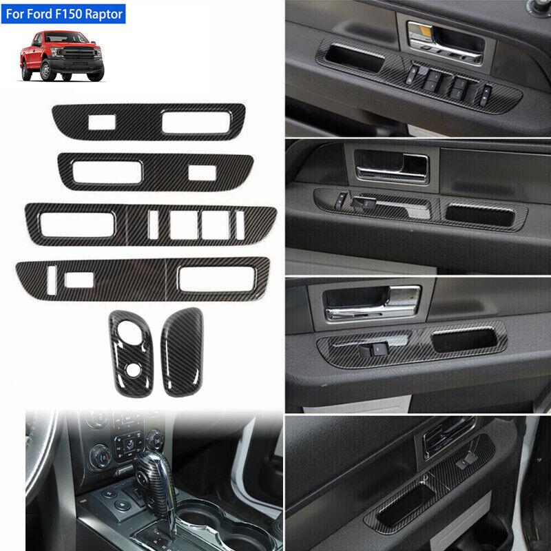6x Window Lift Adjust Switch Trim & Gear Shifter Head Cover for Ford F150 09-14