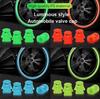4 шт. Автомобильные светящиеся колпачки для вентилей шин, флуоресцентные ночные светящиеся колпачки для вентилей колес мотоциклов, велосипедов, колес, шин, декор