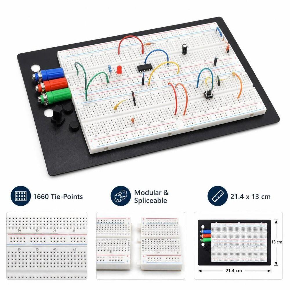 Reusable Sockets Solderless Breadboard 1660pts Electronic Circuit Board Circuit Testing
