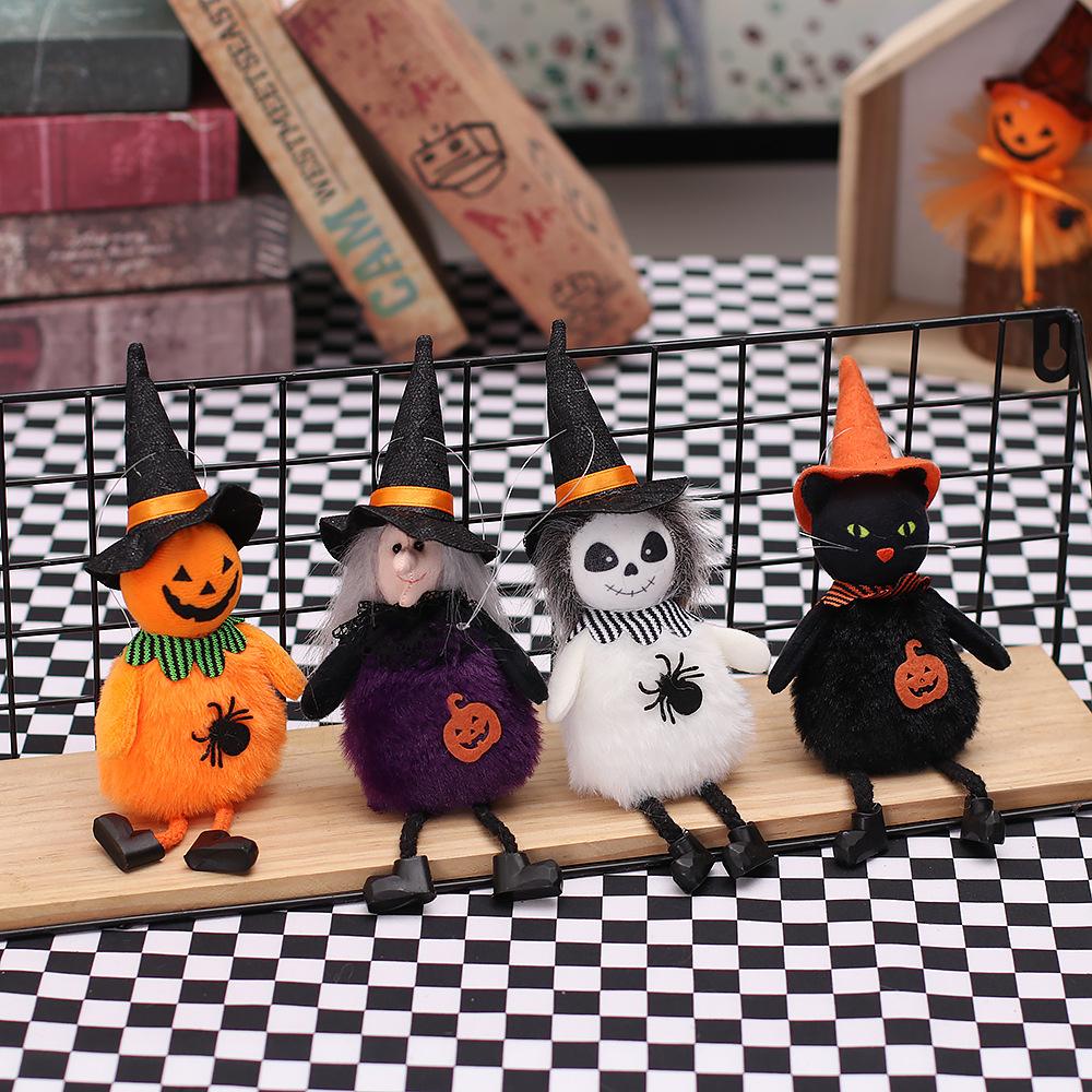 Halloween Decorations Plush Pumpkin Witch Doll Small Pendant Holiday Party Scene Atmosphere Decoration Props