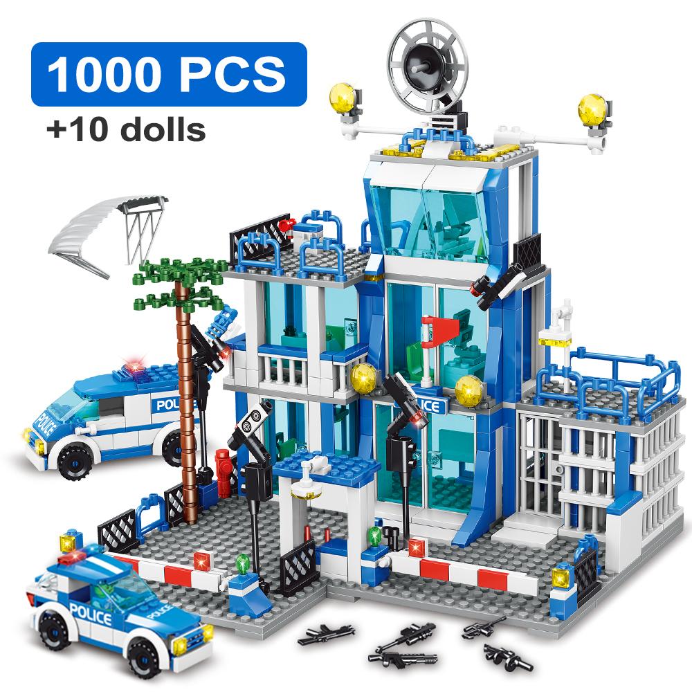 Полицейский участок военный городской модельный набор тюремная машина полицейский корабль модель персонажа строительный блок DIY игрушка дети мальчик подарок